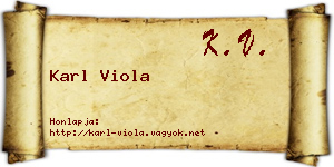 Karl Viola névjegykártya